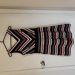 Black and pink striped dress